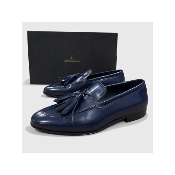 Louis Leeman LL00122 Blue Leather Tassel Loafers EU 39 New Italy main image 9